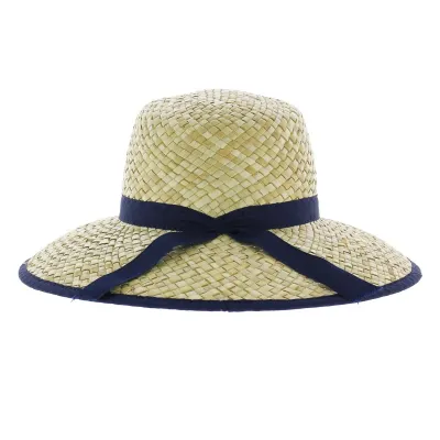 Maryse Wide-Brimmed Hat with Navy Ribbon Reference: 3608 | Traclet Hat Shop