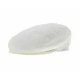 White Cotton Bianca Flat Cap - Traclet