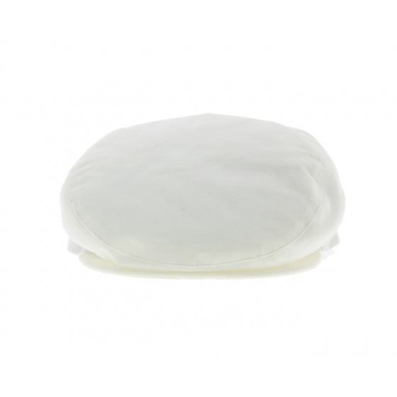 White Cotton Bianca Flat Cap - Traclet