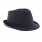 Navy Blue Cotton Trilby Hat