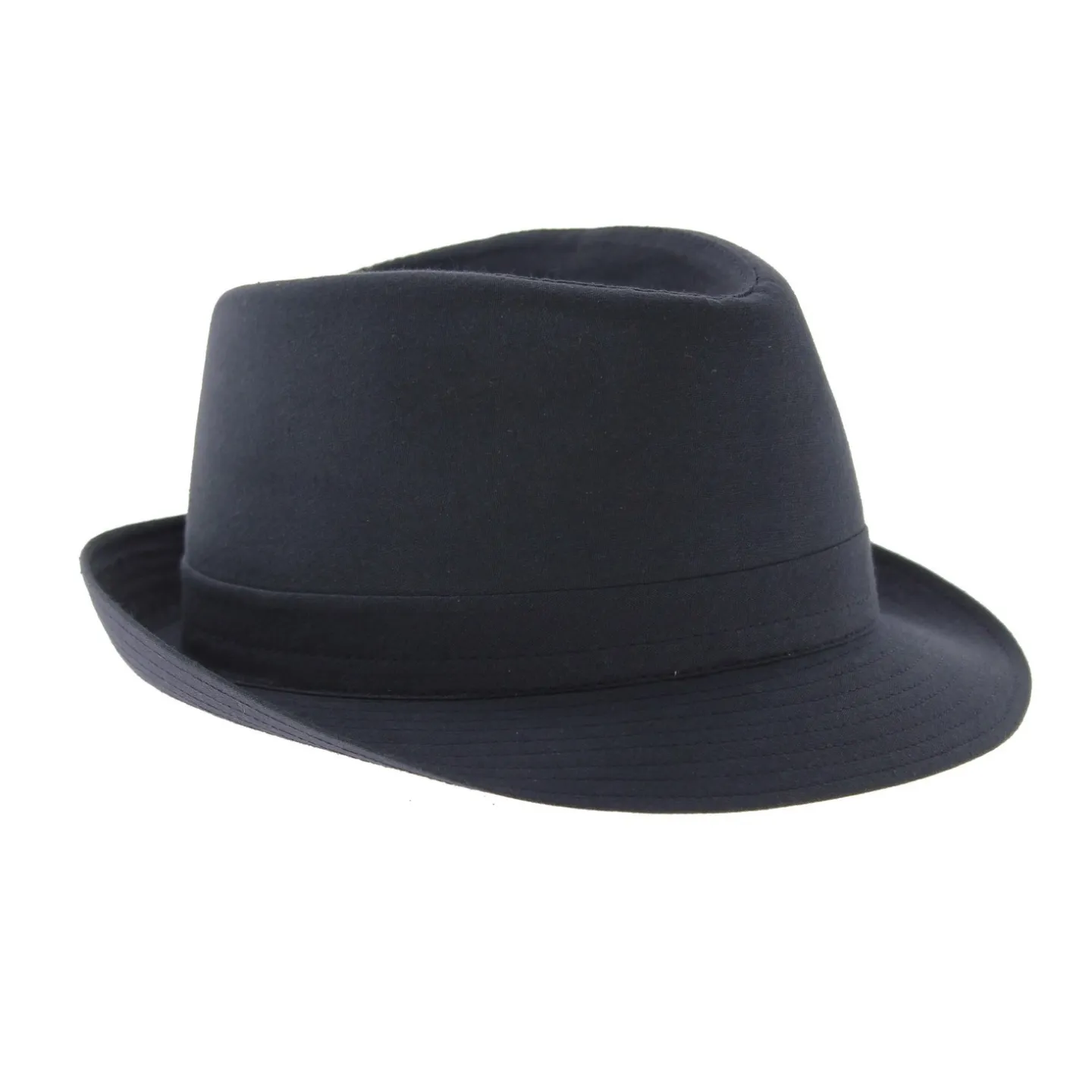 chapeau tissu coton trilby marine - chapeau petit bord marine Reference : 3769 | Chapellerie Traclet