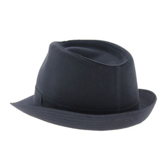 Navy Blue Cotton Trilby Hat Navy Blue Cotton Trilby Hat