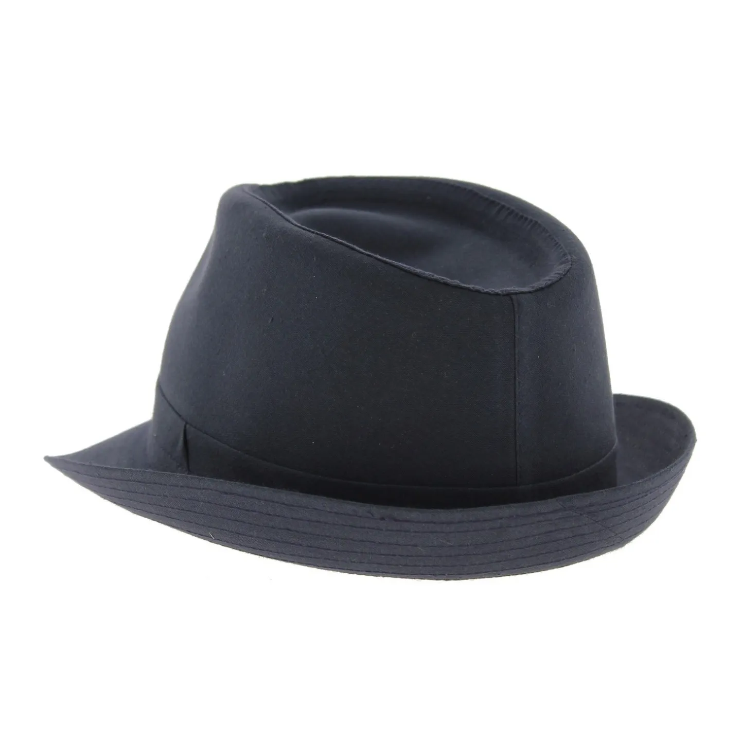 chapeau tissu coton trilby marine - chapeau petit bord marine Reference : 3769 | Chapellerie Traclet