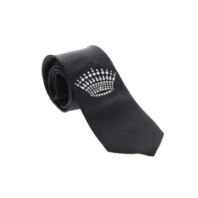 Silver Crown Rhinestone Silk Tie Reference: 5342 | Traclet Hat Shop