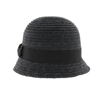 Maithe Black Straw Cloche Hat Reference: 5376 | Traclet Hat Shop