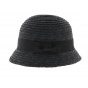 Black Maithe Straw Cloche Hat