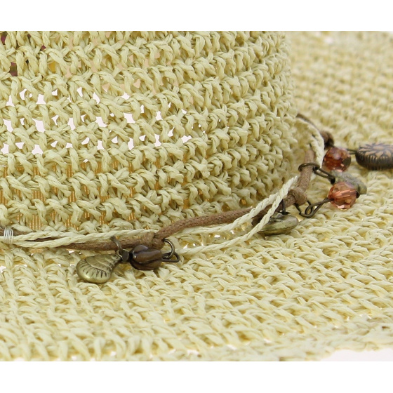 Wide-Brimmed Sun Hat - Dorfman - Ecru color