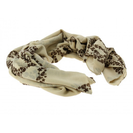 Peace and Skull Scarf beige