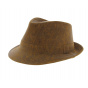 Trilby hat brown leather
