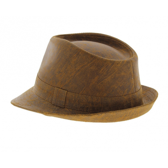 Chapeau trilby cuir camel Chapeau trilby cuir camel