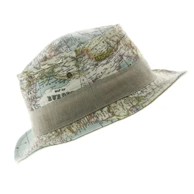 World Map Bucket Hat - Summer Bucket Hat Reference: 5488 | Traclet Hat Shop