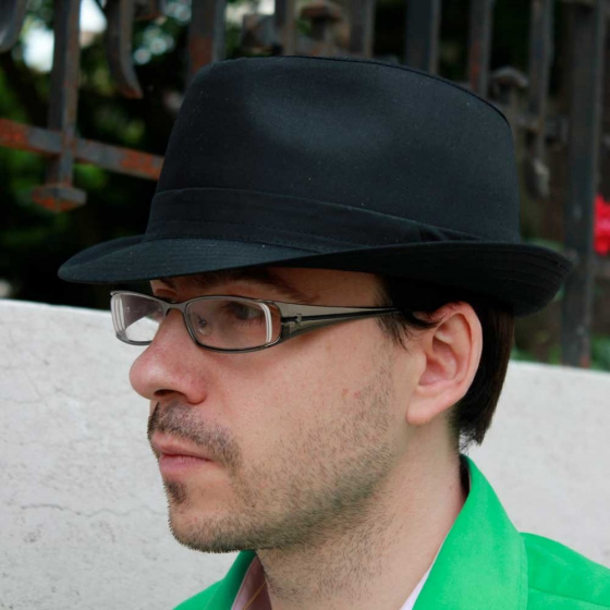 Black Cotton Trilby Hat