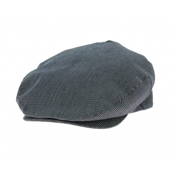 Barrel Navy Stripes Flat Cap - Brixton