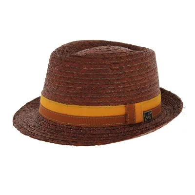 Chapeau Fedora - Ashley Raffia teack Reference : 5577 | Chapellerie Traclet