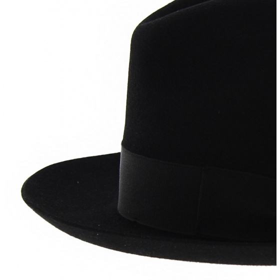 Black Felt Fedora Hat - Tonak