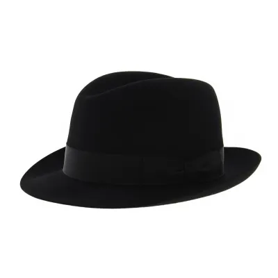 Black Felt Fedora Hat - Tonak Reference: 5650 | Traclet Hatmakers