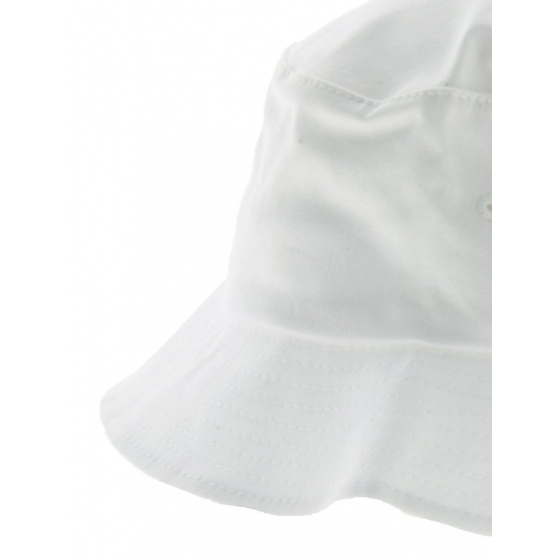 White Flexfit Cotton Bucket Hat