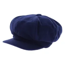 Navy blue fleece newsboy cap Reference: 4244 | Traclet Hatmakers