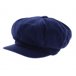 Navy Blue Fleece Newsboy Cap