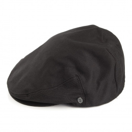 Black cotton Flat Cap by Jaxon