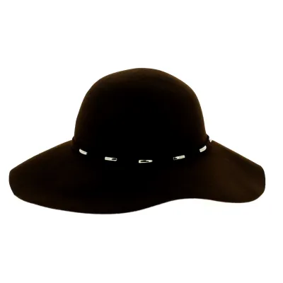 Brown Wool Felt Wide Brim Hat - Fléchet Reference: 5885 | Traclet Hat Shop