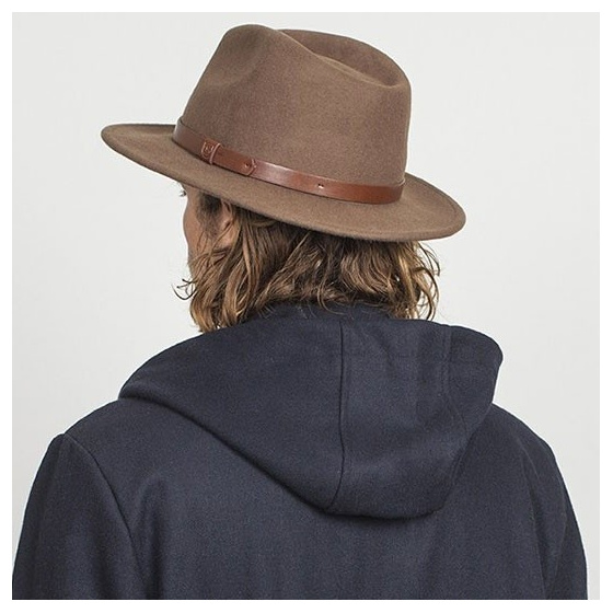 Camel Wool Felt Messer Fedora Hat - Brixton