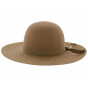 Wool wide-brimmed hat - Terracotta