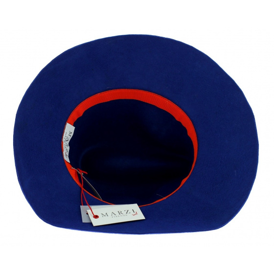 Felt wide-brimmed hat - Blue Gemma