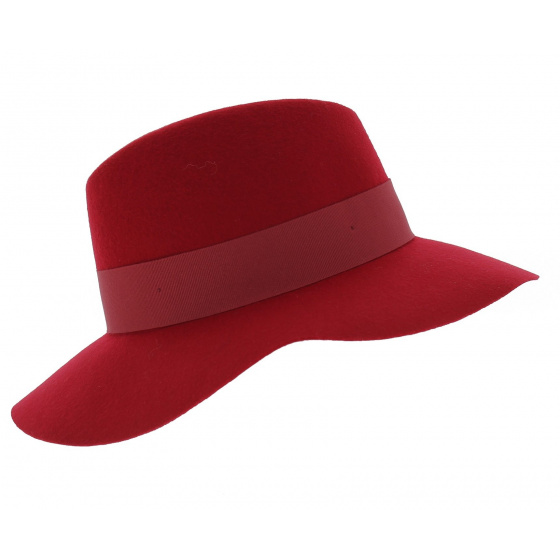 Hemera Felt Wide Brim Hat - Red