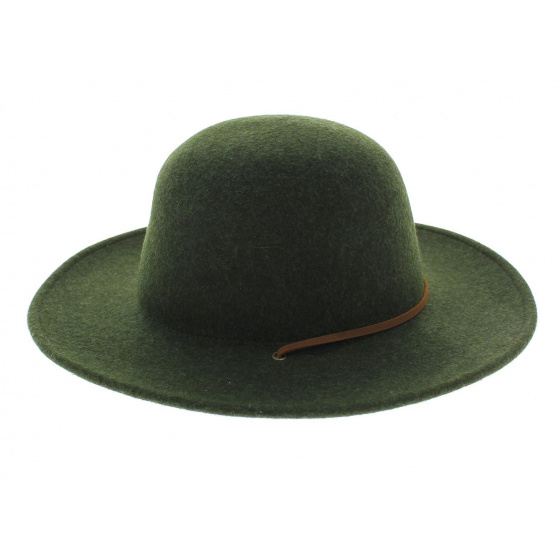 Tiller Pine Green Wool Felt Wide Brim Hat - Brixton