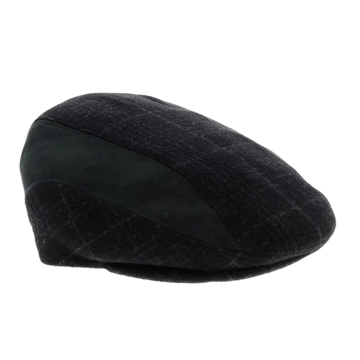 Mens black wool flat cap on sale