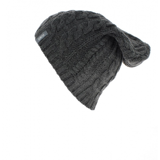 Long Medlev Grey Beanie - Atlantis