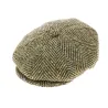 Casquette 8 cotes irlandaise Vert / Beige Reference : 6130 | Chapellerie Traclet