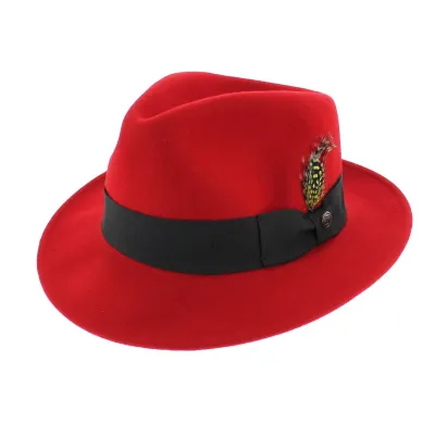 Red Pachuco Fedora Hat - Jaxon