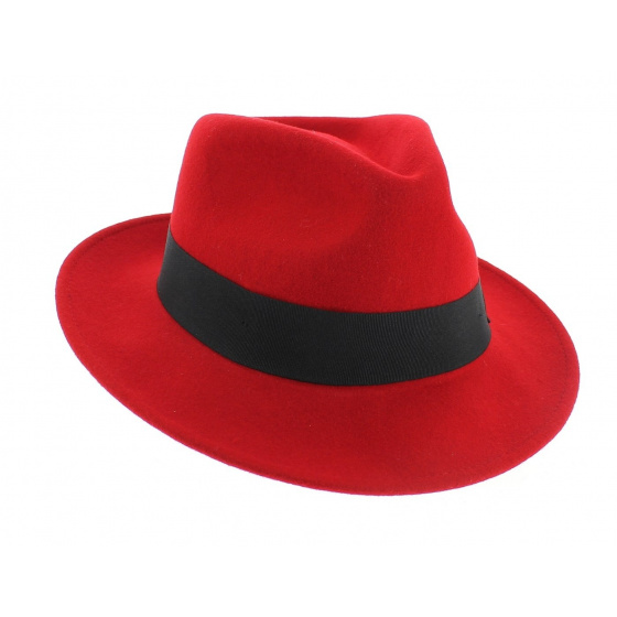 Chapeau Fedora Rouge Pachuco - Jaxon Chapeau Fedora Rouge Pachuco - Jaxon