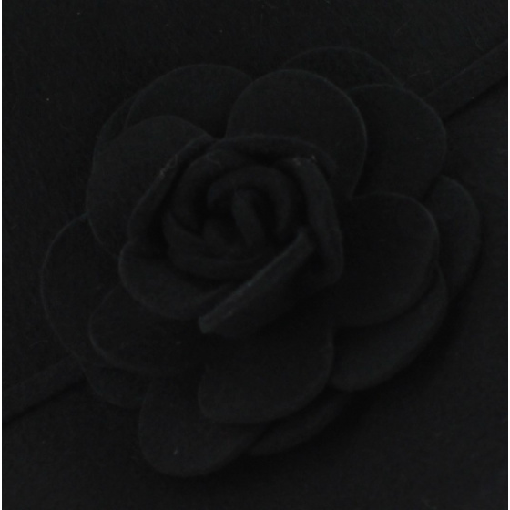 Black Wool Felt Wide Brim Hat - Traclet