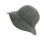 Gray Wool Felt Wide-Brim Hat - Traclet