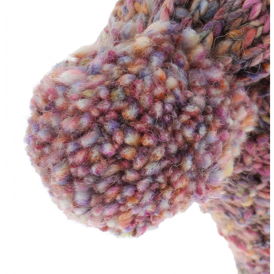 Bonnet long pompon courchevel Vieux-Rose