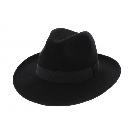 Fedora Hat Felt Wool Black Waterproof - Traclet
