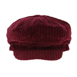 Burgundy Velvet Newsboy Cap - Traclet