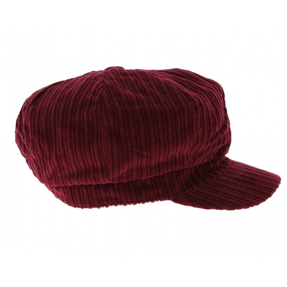 Burgundy Velvet Newsboy Cap - Traclet