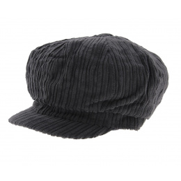 Grey Velvet Newsboy Cap - Traclet