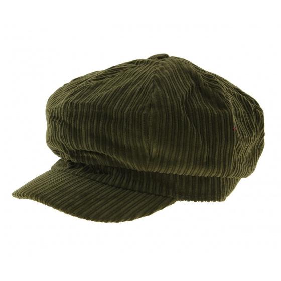 Velvet newsboy cap - Khaki