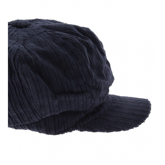Navy Velvet Newsboy Cap - Traclet