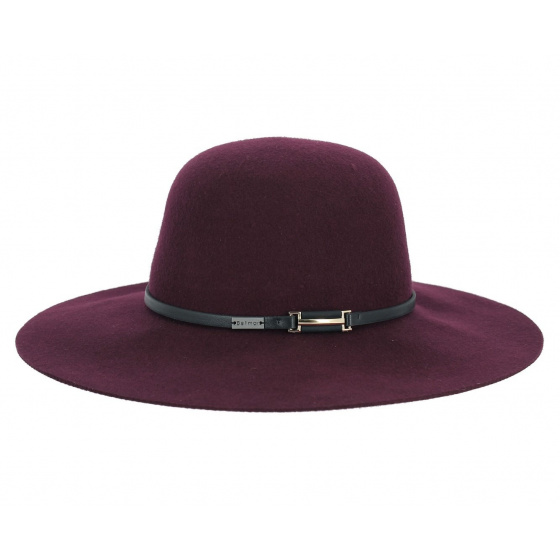 Joan Cranberry Wide-Brimmed Hat - Betmar