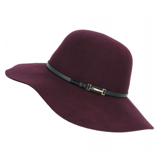 Joan Cranberry Wide-Brimmed Hat - Betmar