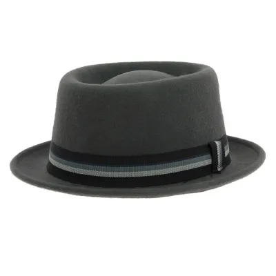 Crooner Porkpie Hat - Anthracite - Aussie Apparel Reference: 6274 | Traclet Hatters