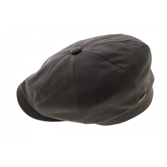 Brown kid leather Hatteras cap - Stetson