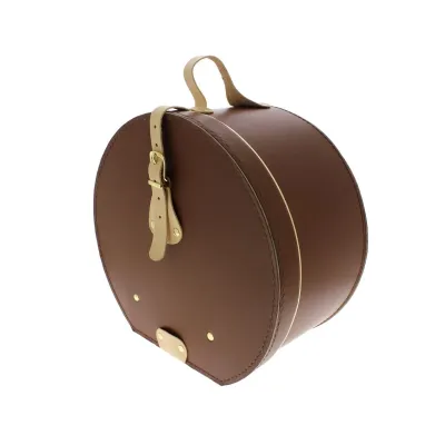 Prestige brown leather hat box - Traclet Reference: 202 | Chapellerie Traclet
