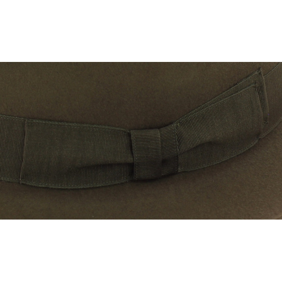 Taupe Rabbit Fur Felt Fedora Hat - Traclet